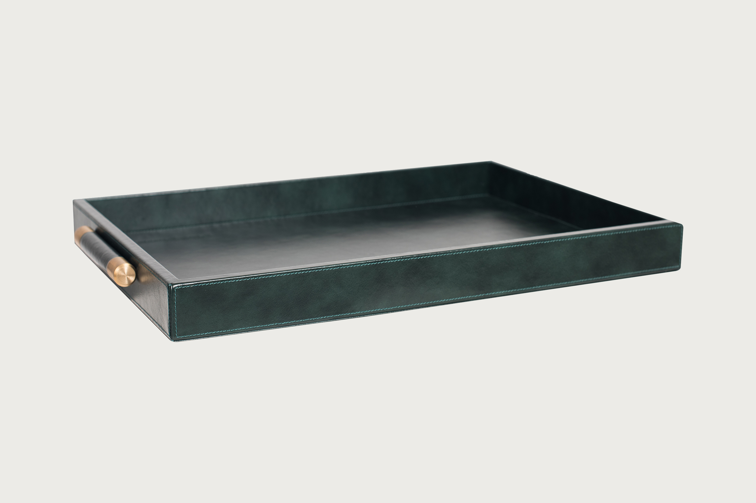 Luca Leather Tray Large - Green